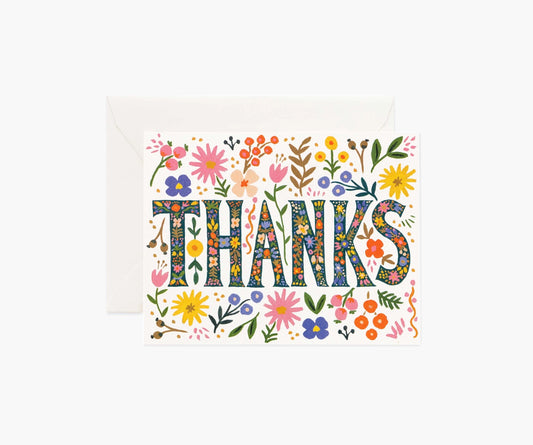 Floral Thanks Greeting Card