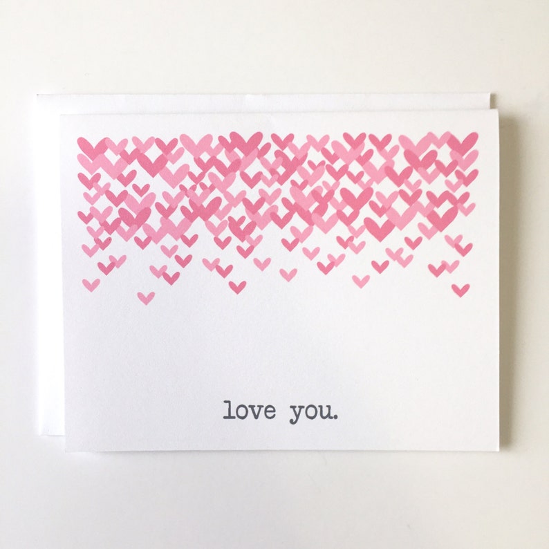 Love You Hearts Red Greeting Card