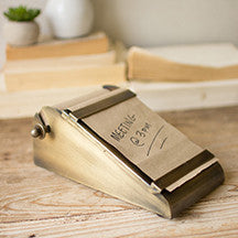Desk Top Note Roll with Antique Brass Holder