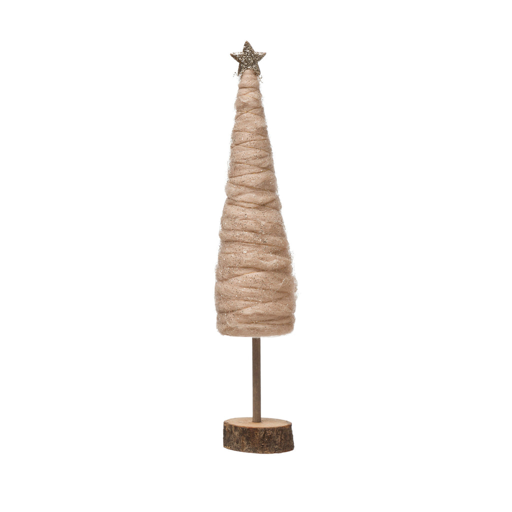 Wrapped Wool Cone Tree